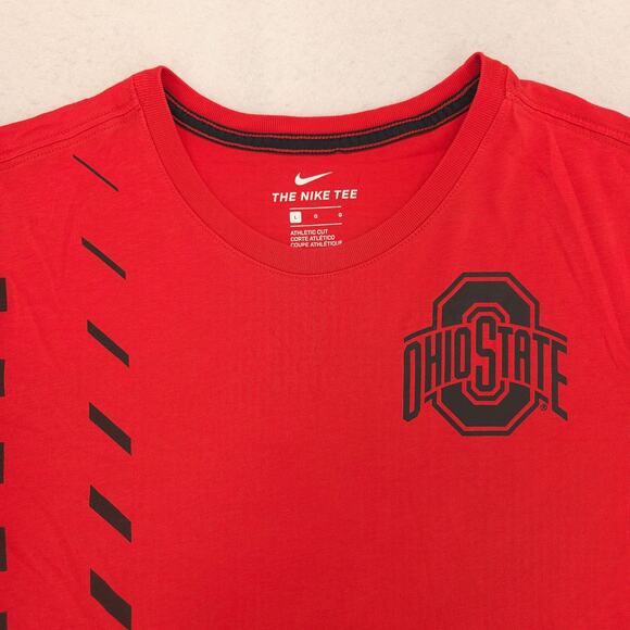 Nike Ohio State Buckeyes College Soccer T Shirt Mens Size Large L Red - Picture 1 of 10